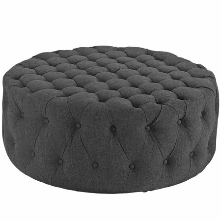 MODWAY FURNITURE 16.5 H x 40 W x 40 L in. Amour Upholstered Fabric Ottoman, Gray EEI-2225-GRY